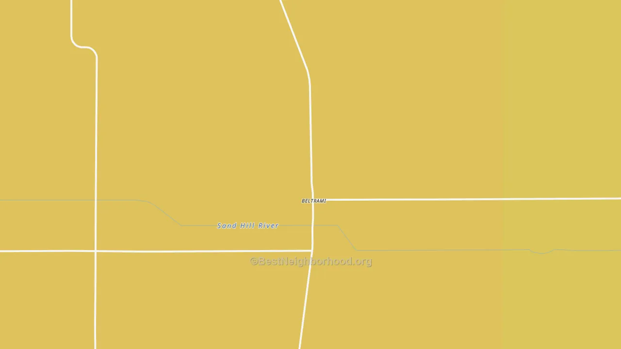 Map of the best neighborhoods in the Beltrami area, with better matches in green and worse matches in red