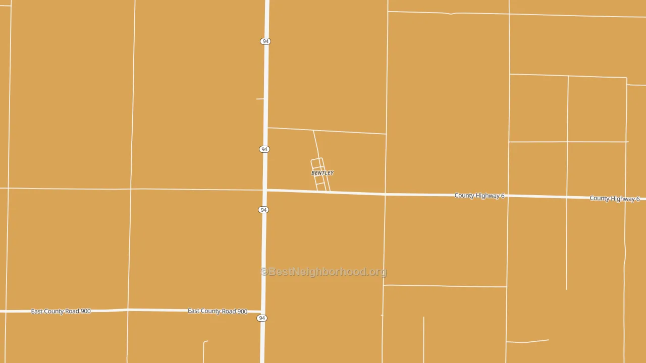 Map of the best neighborhoods in the Bentley area, with better matches in green and worse matches in red