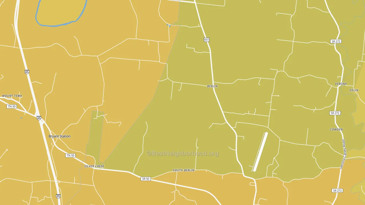 Map of the best neighborhoods in the Berlin area, with better matches in green and worse matches in red