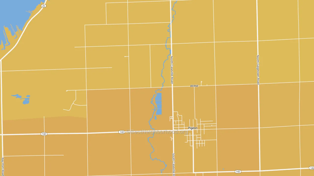 Map of the best neighborhoods in the Berne area, with better matches in green and worse matches in red