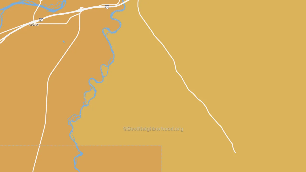 Map of the best neighborhoods in the Big Horn area, with better matches in green and worse matches in red