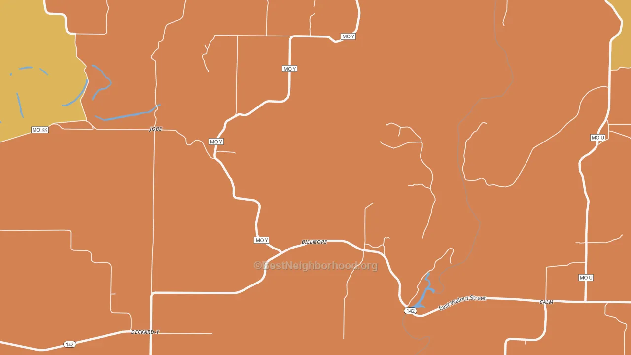 Map of the best neighborhoods in the Billmore area, with better matches in green and worse matches in red