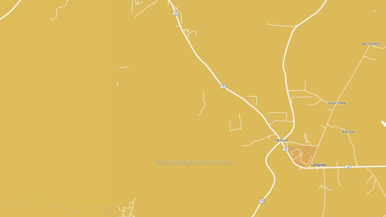 Map of the best neighborhoods in the Bingham area, with better matches in green and worse matches in red