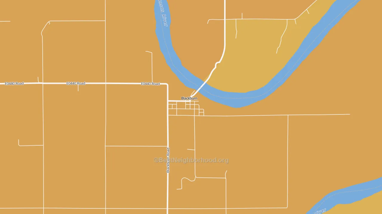 Map of the best neighborhoods in the Blackburn area, with better matches in green and worse matches in red