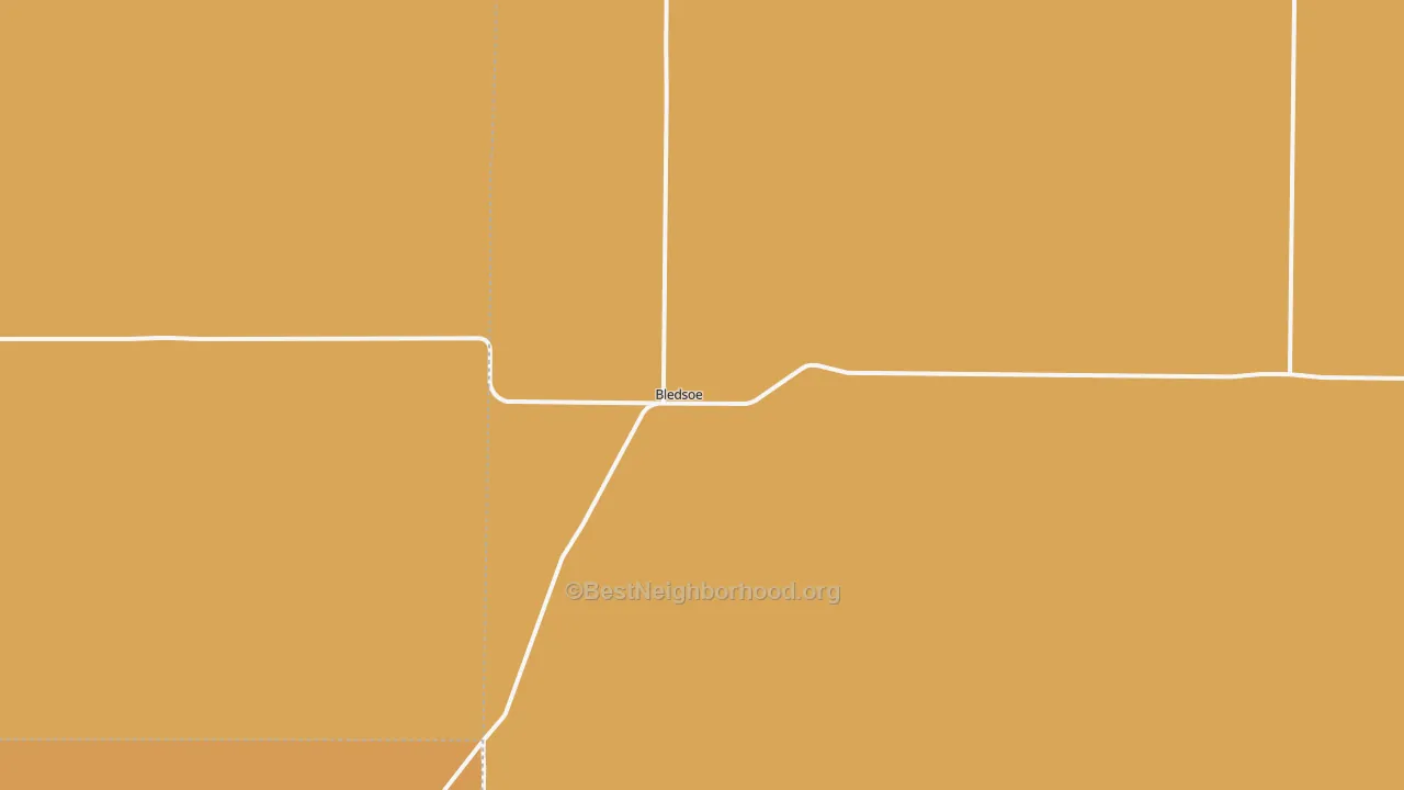 Map of the best neighborhoods in the Bledsoe area, with better matches in green and worse matches in red