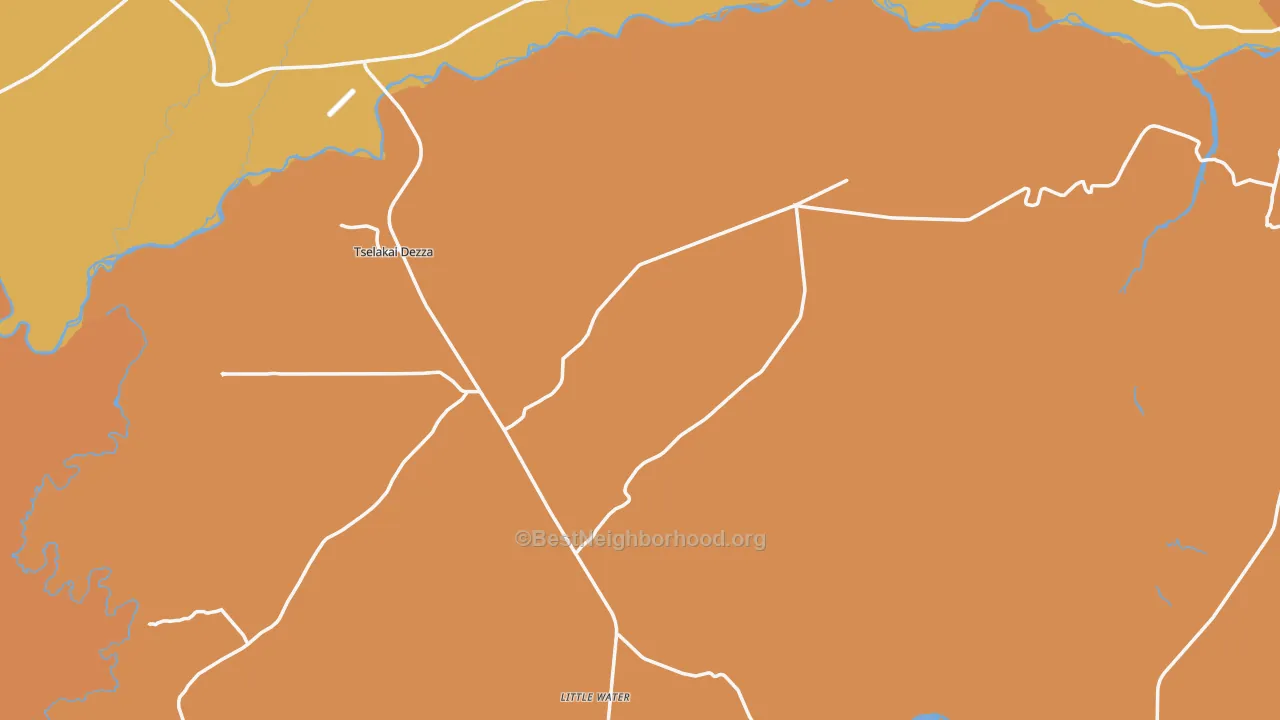 Map of the best neighborhoods in the Bluff area, with better matches in green and worse matches in red