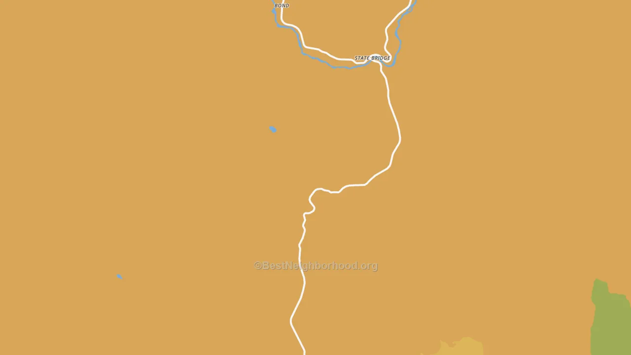 Map of the best neighborhoods in the Bond area, with better matches in green and worse matches in red