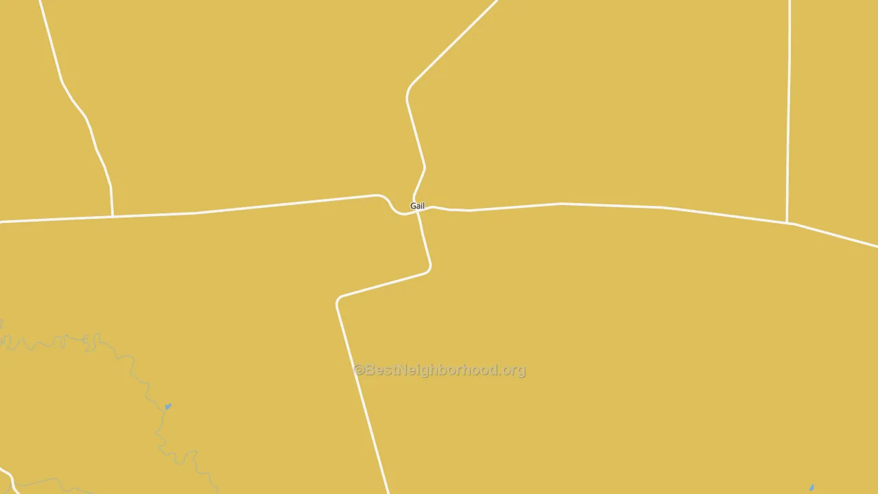 Map of the best neighborhoods in the Borden County area, with better matches in green and worse matches in red
