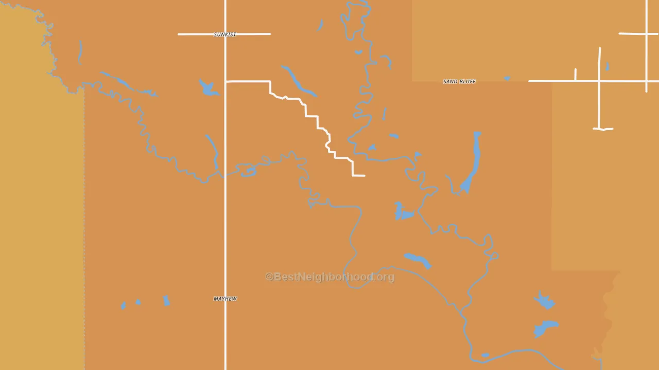 Map of the best neighborhoods in the Boswell area, with better matches in green and worse matches in red