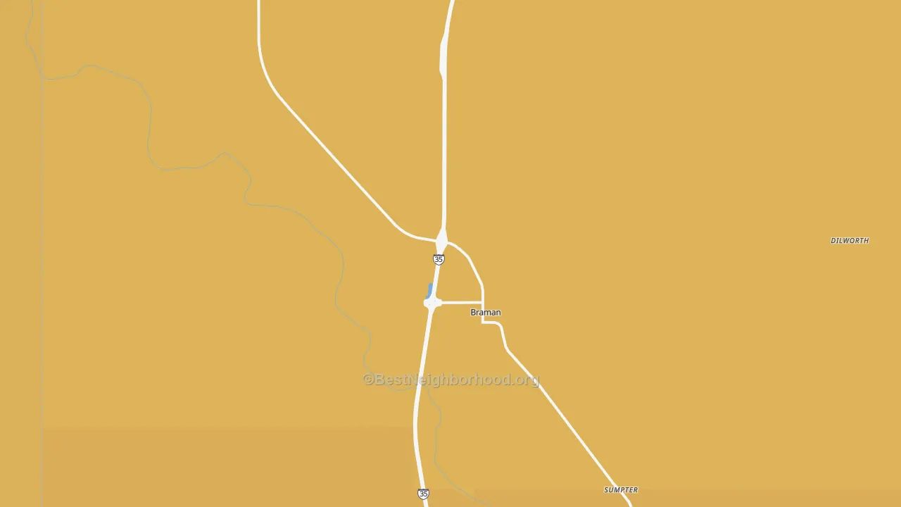 Map of the best neighborhoods in the Braman area, with better matches in green and worse matches in red
