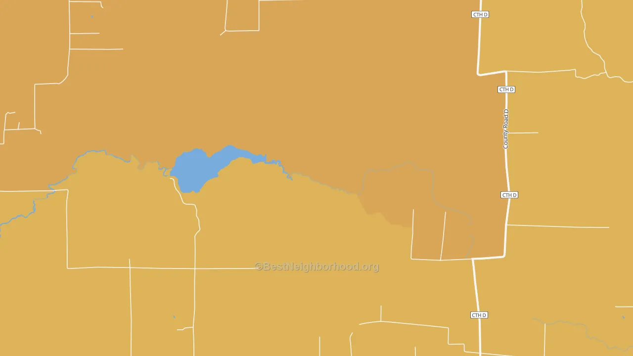 Map of the best neighborhoods in the Brantwood area, with better matches in green and worse matches in red