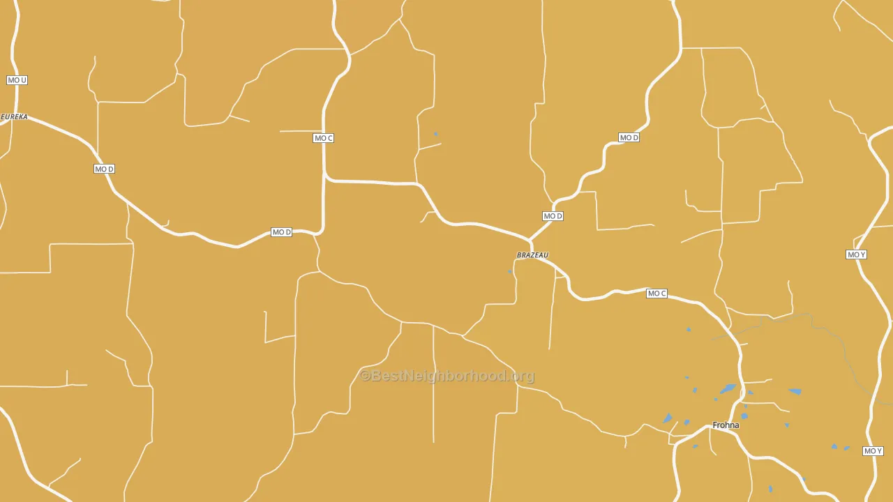Map of the best neighborhoods in the Brazeau area, with better matches in green and worse matches in red