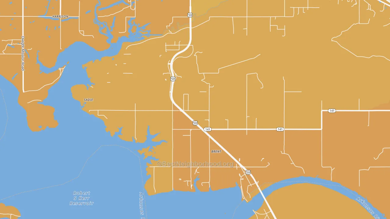 Map of the best neighborhoods in the Brent area, with better matches in green and worse matches in red