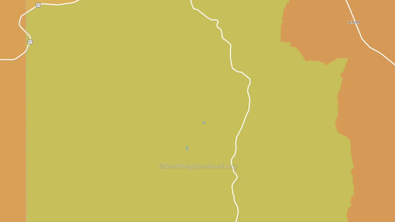 Map of the best neighborhoods in the Brewster County area, with better matches in green and worse matches in red