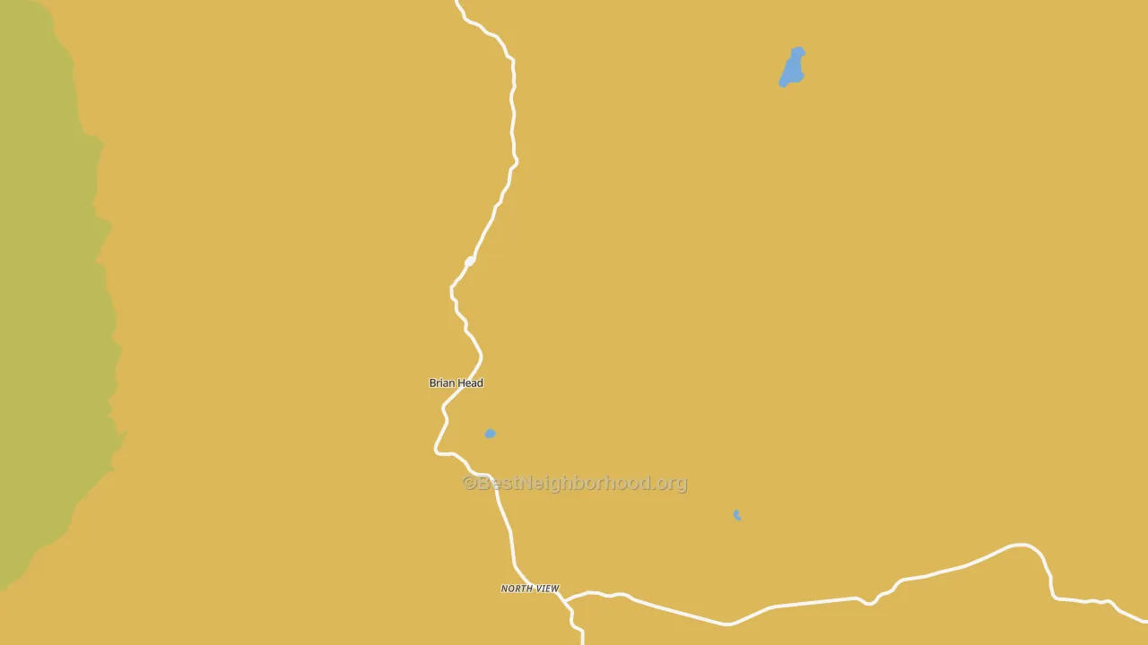 Map of the best neighborhoods in the Brian Head area, with better matches in green and worse matches in red