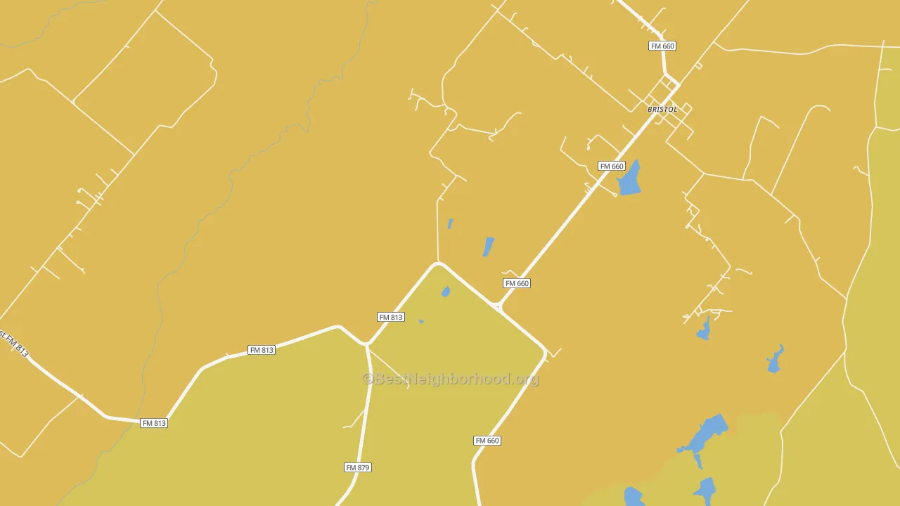 Map of the best neighborhoods in the Bristol area, with better matches in green and worse matches in red