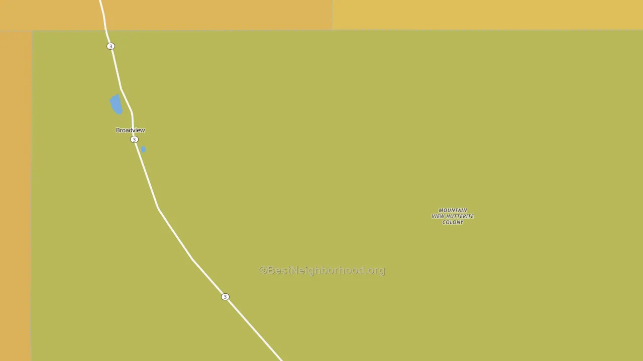 Map of the best neighborhoods in the Broadview area, with better matches in green and worse matches in red