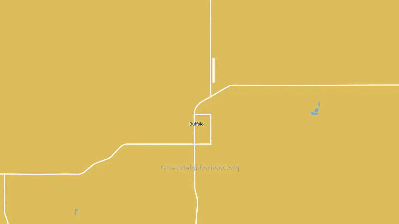 Map of the best neighborhoods in the Buffalo area, with better matches in green and worse matches in red