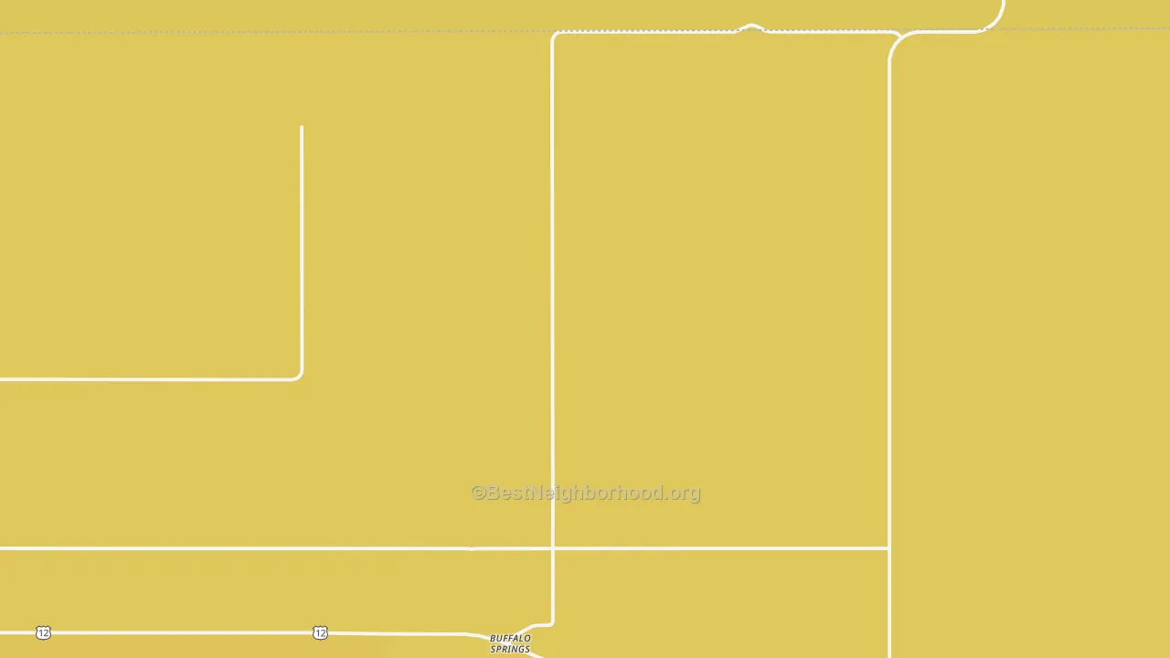 Map of the best neighborhoods in the Buffalo Springs area, with better matches in green and worse matches in red