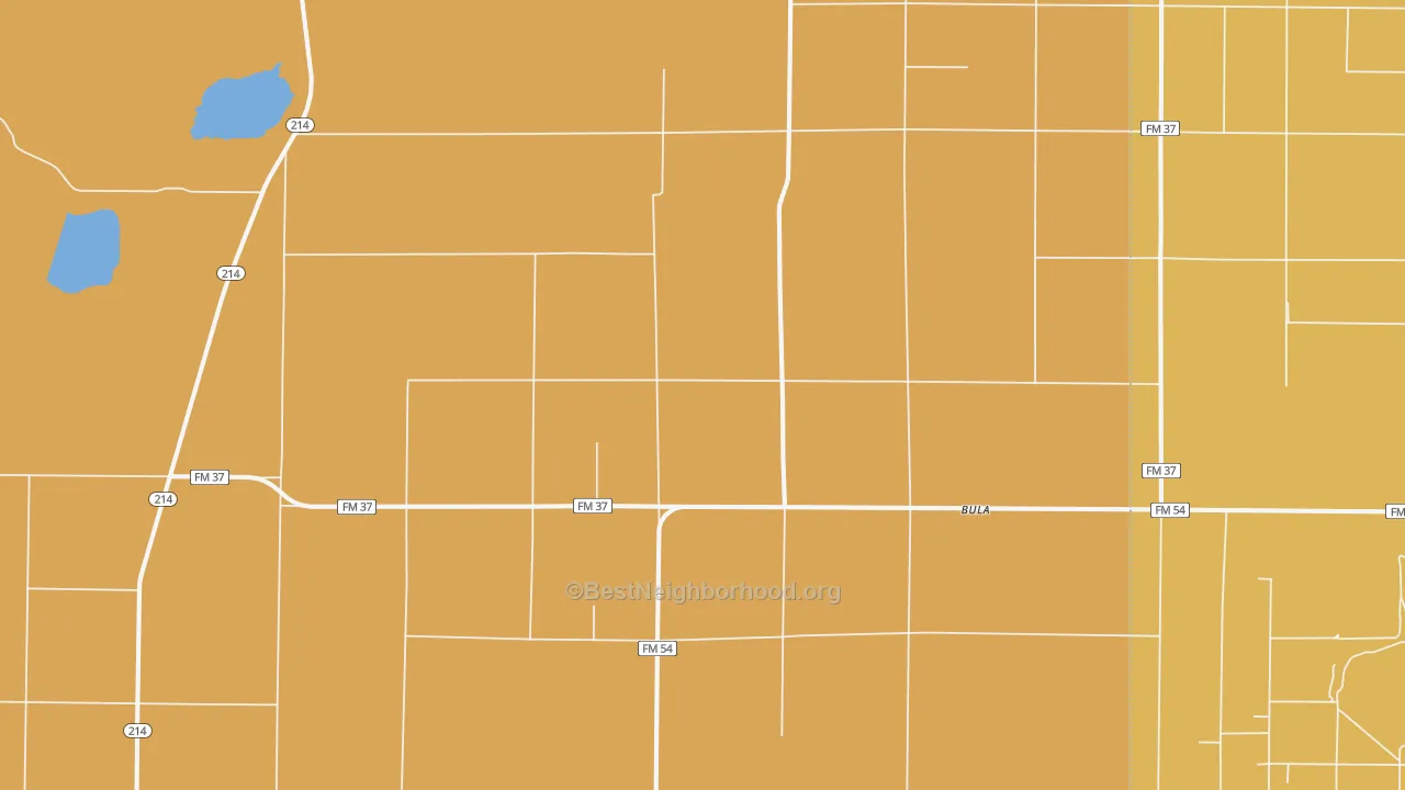 Map of the best neighborhoods in the Bula area, with better matches in green and worse matches in red