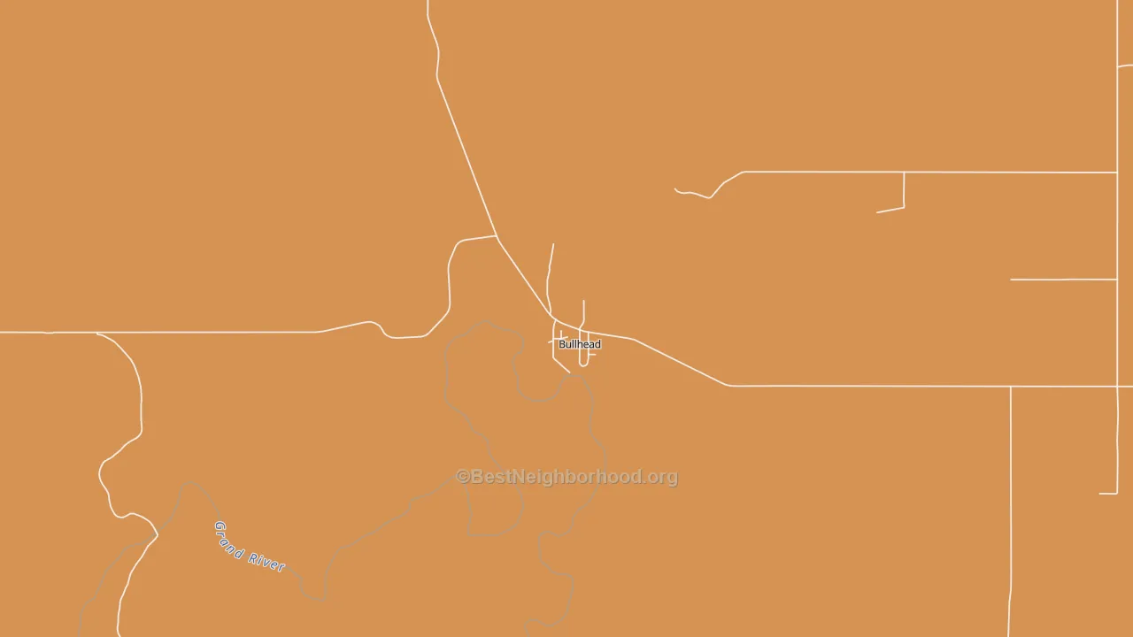 Map of the best neighborhoods in the Bullhead area, with better matches in green and worse matches in red