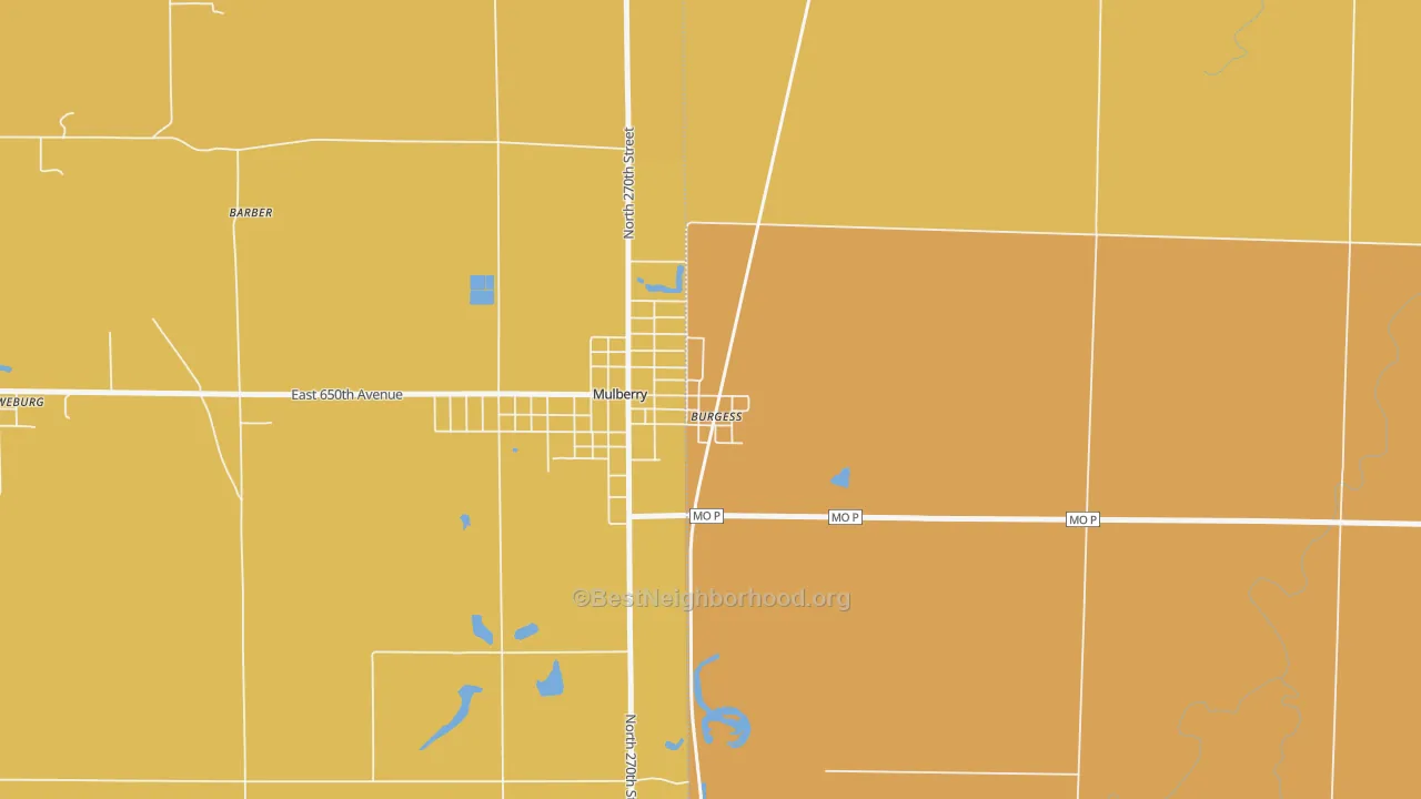 Map of the best neighborhoods in the Burgess area, with better matches in green and worse matches in red