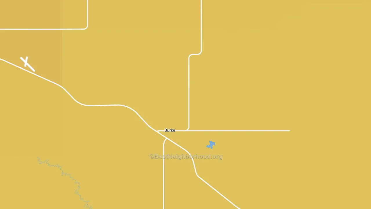 Map of the best neighborhoods in the Burke area, with better matches in green and worse matches in red