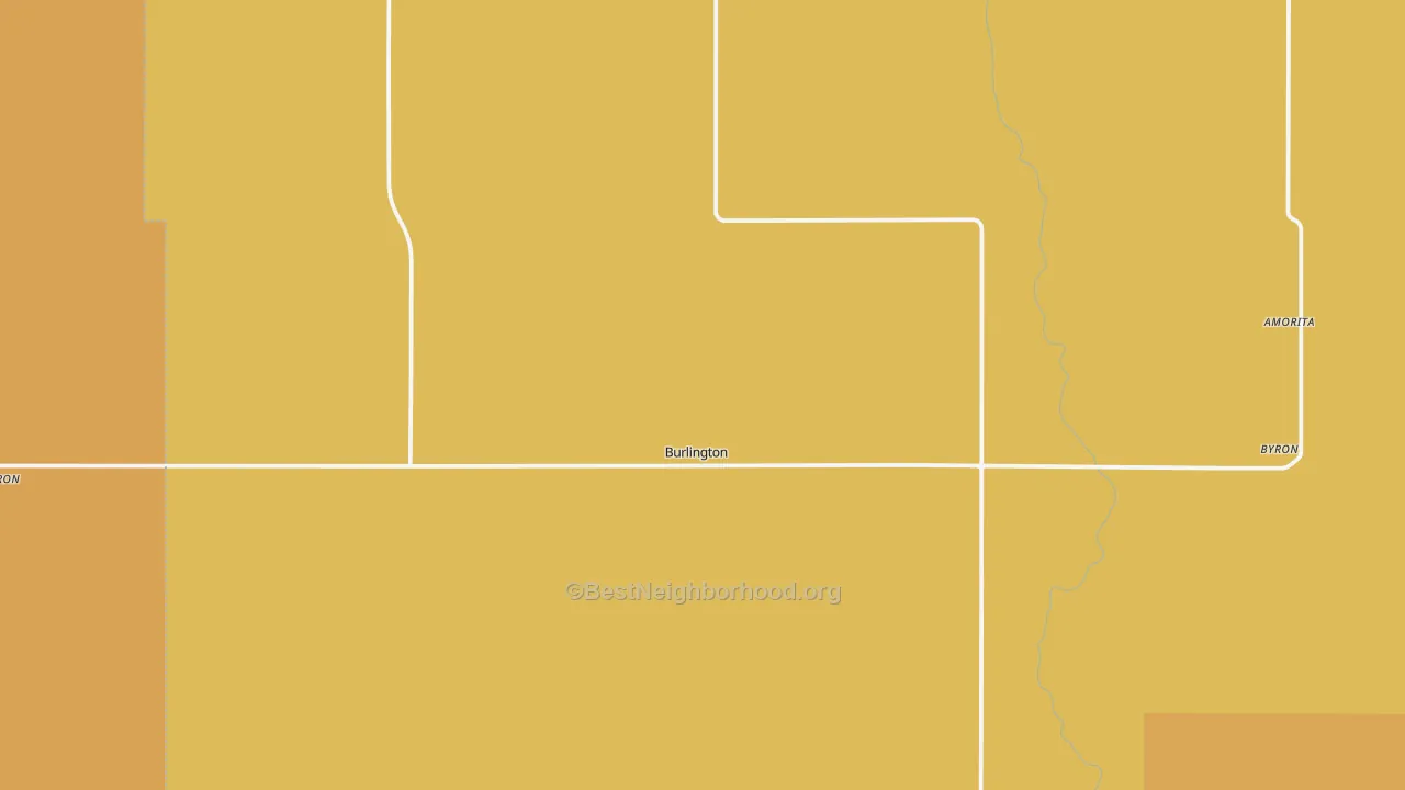 Map of the best neighborhoods in the Burlington area, with better matches in green and worse matches in red