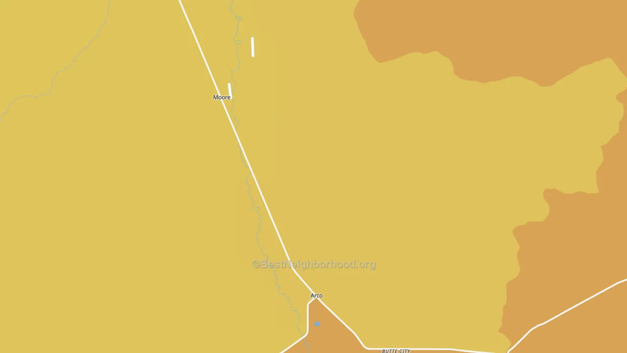 Map of the best neighborhoods in the Butte County area, with better matches in green and worse matches in red