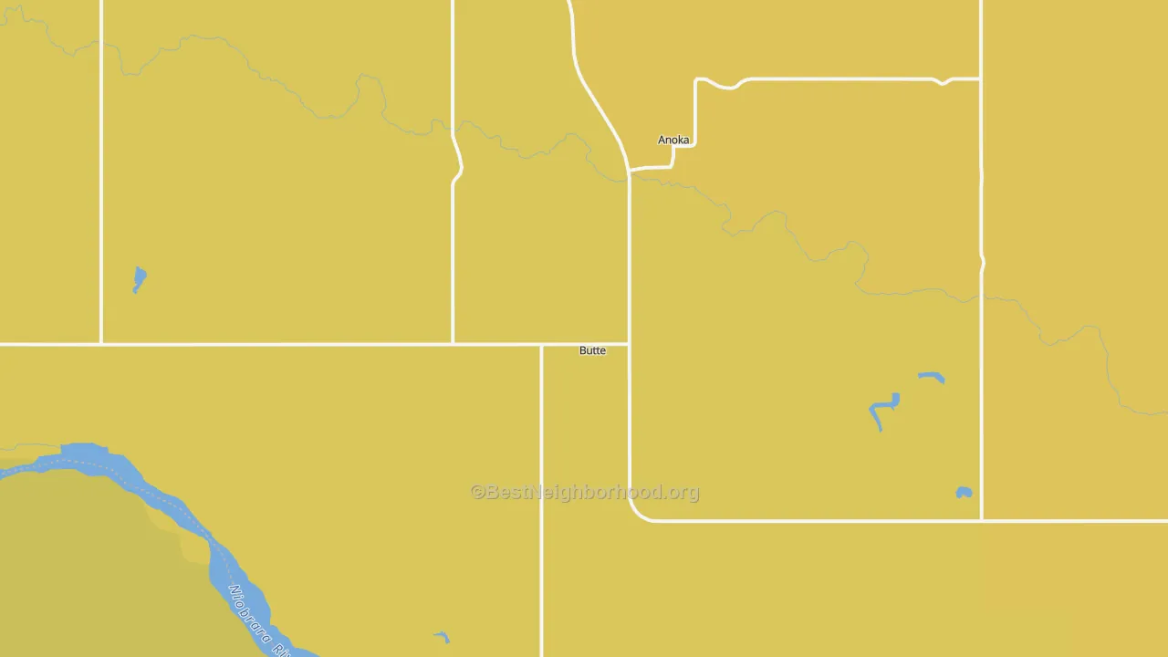 Map of the best neighborhoods in the Butte area, with better matches in green and worse matches in red