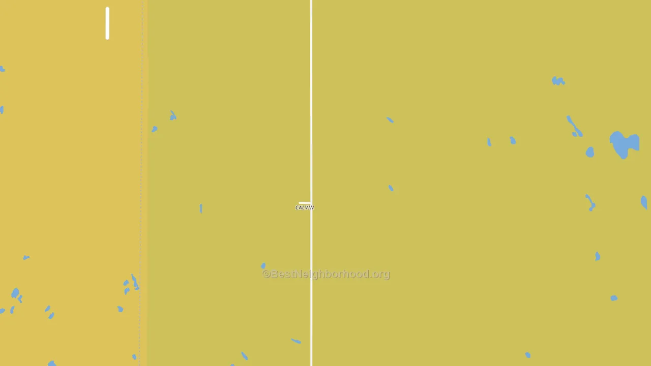 Map of the best neighborhoods in the Calvin area, with better matches in green and worse matches in red