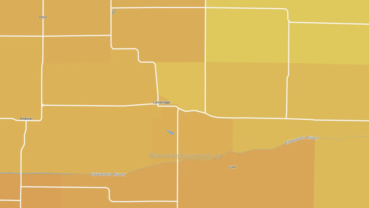 Map of the best neighborhoods in the Cambridge area, with better matches in green and worse matches in red