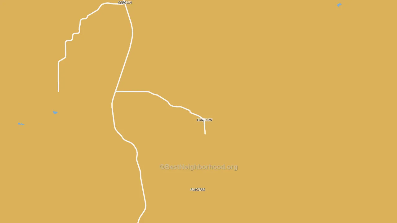 Map of the best neighborhoods in the Canjilon area, with better matches in green and worse matches in red