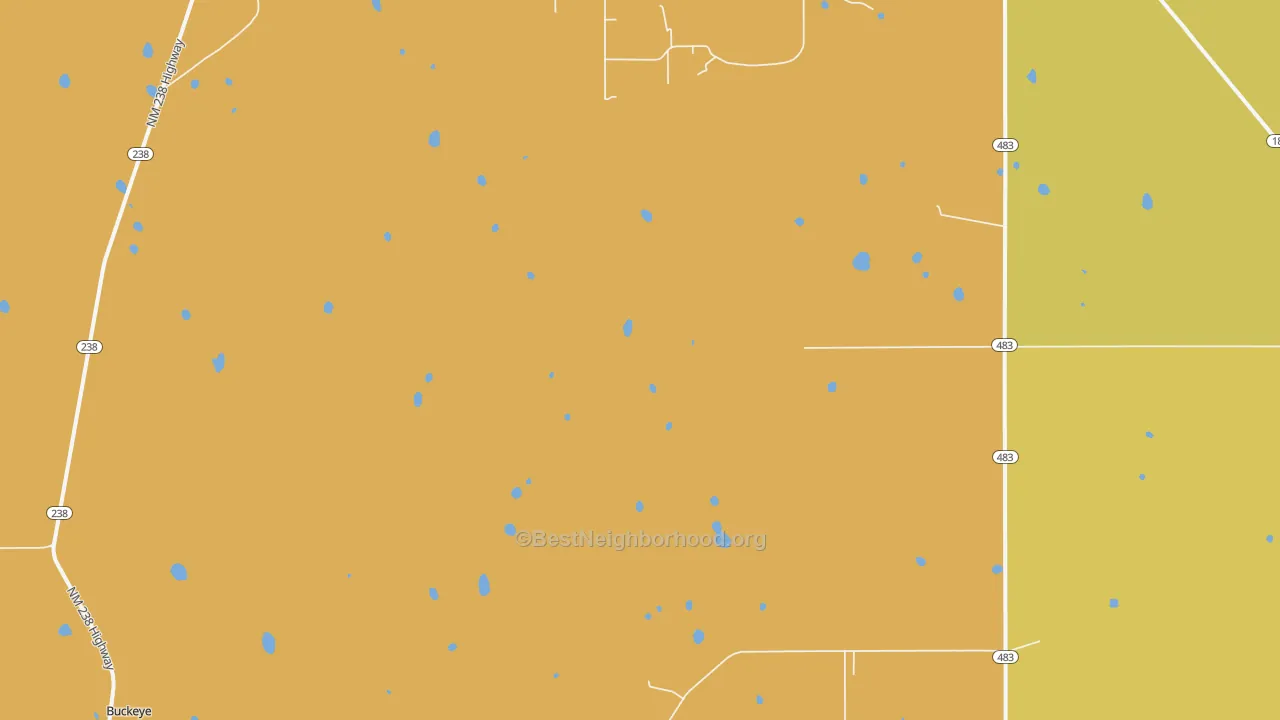 Map of the best neighborhoods in the Caprock area, with better matches in green and worse matches in red