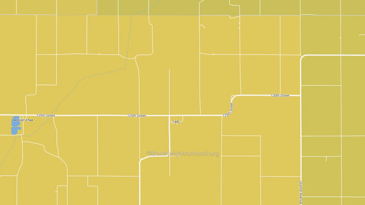 Map of the best neighborhoods in the Carl area, with better matches in green and worse matches in red
