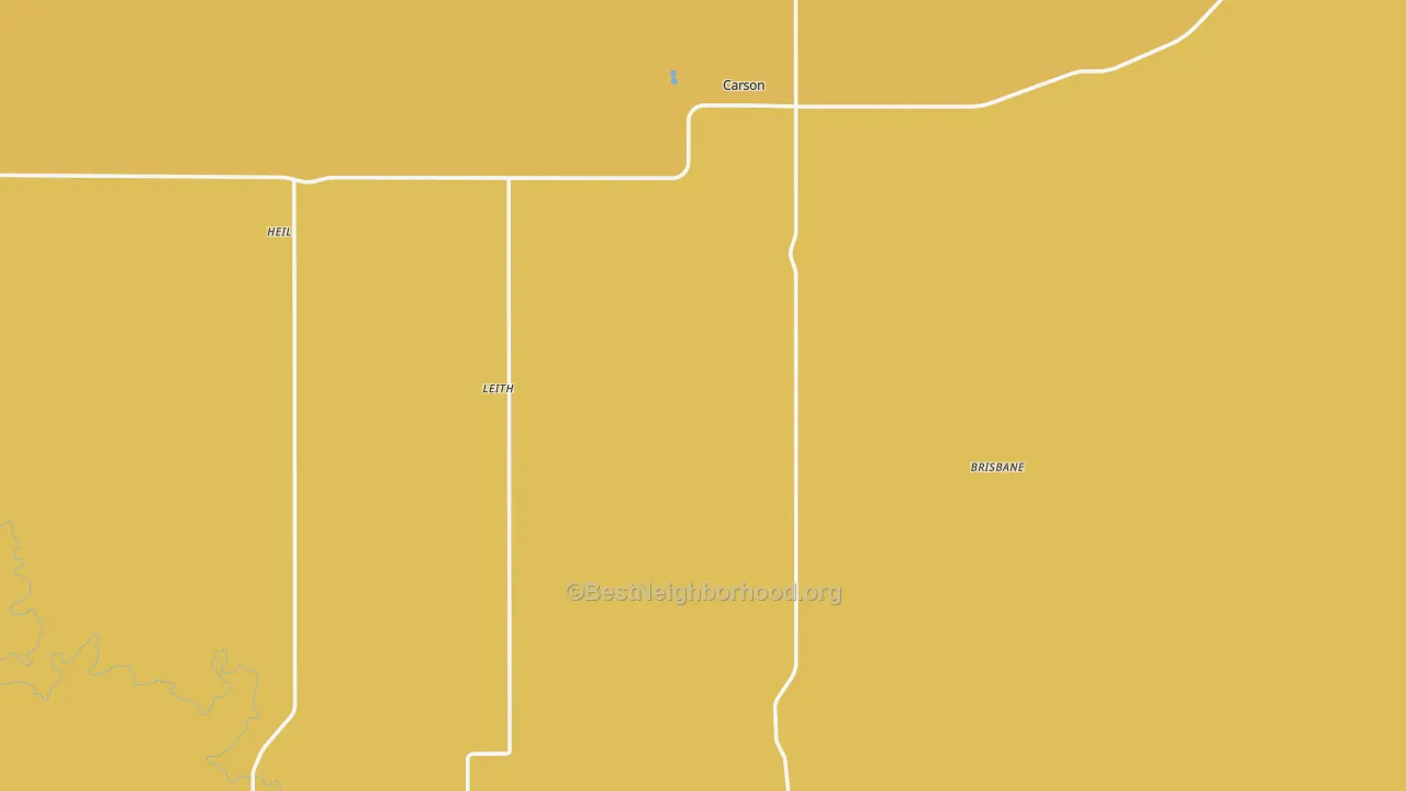 Map of the best neighborhoods in the Carson area, with better matches in green and worse matches in red