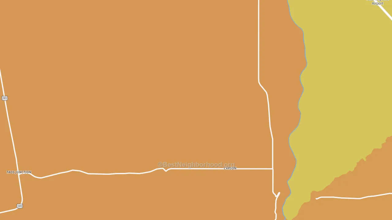 Map of the best neighborhoods in the Carson area, with better matches in green and worse matches in red