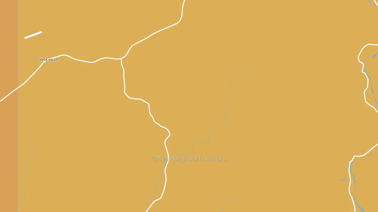 Map of the best neighborhoods in the Carta Valley area, with better matches in green and worse matches in red