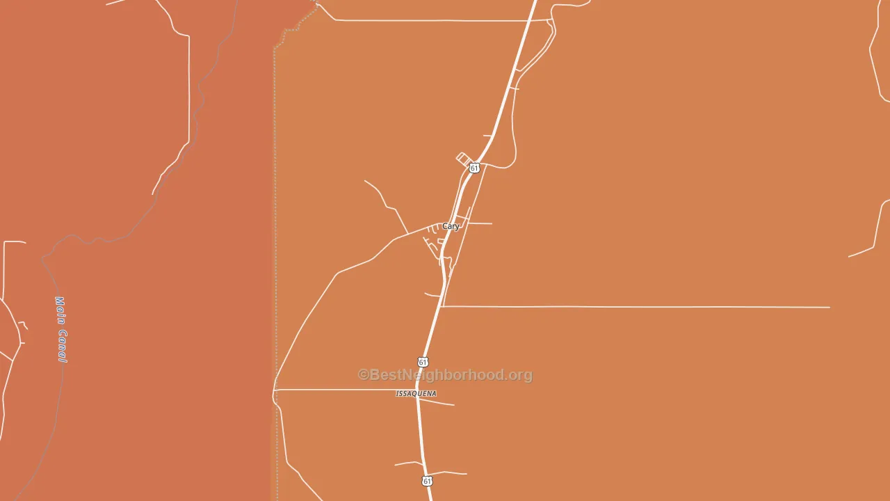 Map of the best neighborhoods in the Cary area, with better matches in green and worse matches in red