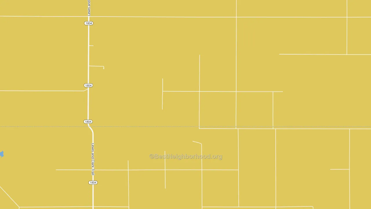 Map of the best neighborhoods in the Cattron area, with better matches in green and worse matches in red