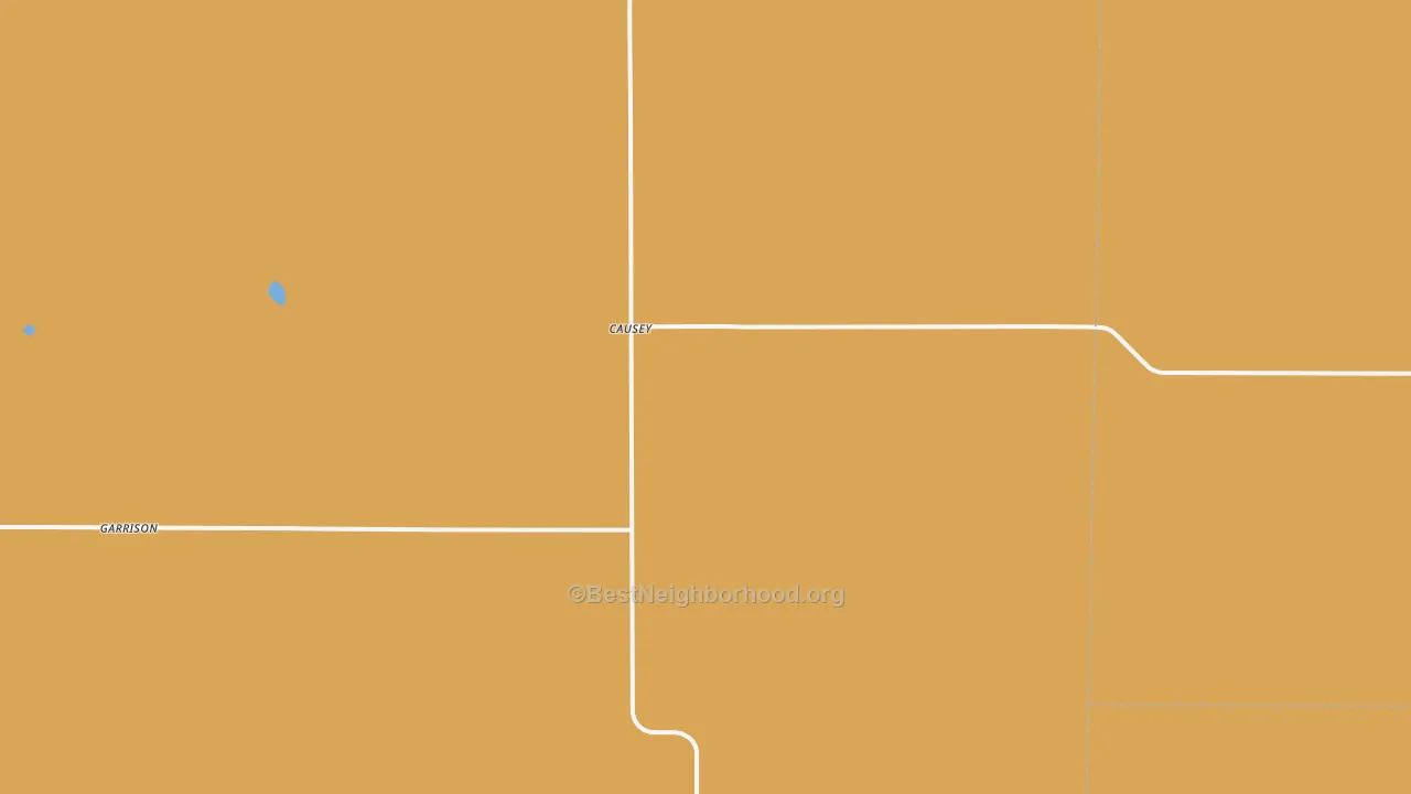 Map of the best neighborhoods in the Causey area, with better matches in green and worse matches in red