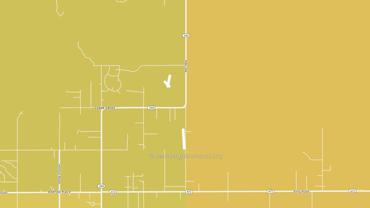 Map of the best neighborhoods in the Cedar Grove area, with better matches in green and worse matches in red