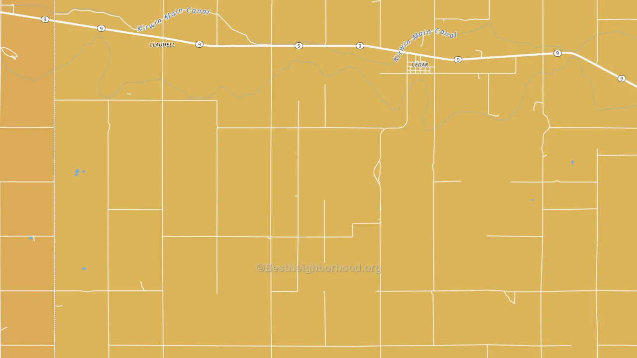 Map of the best neighborhoods in the Cedar area, with better matches in green and worse matches in red