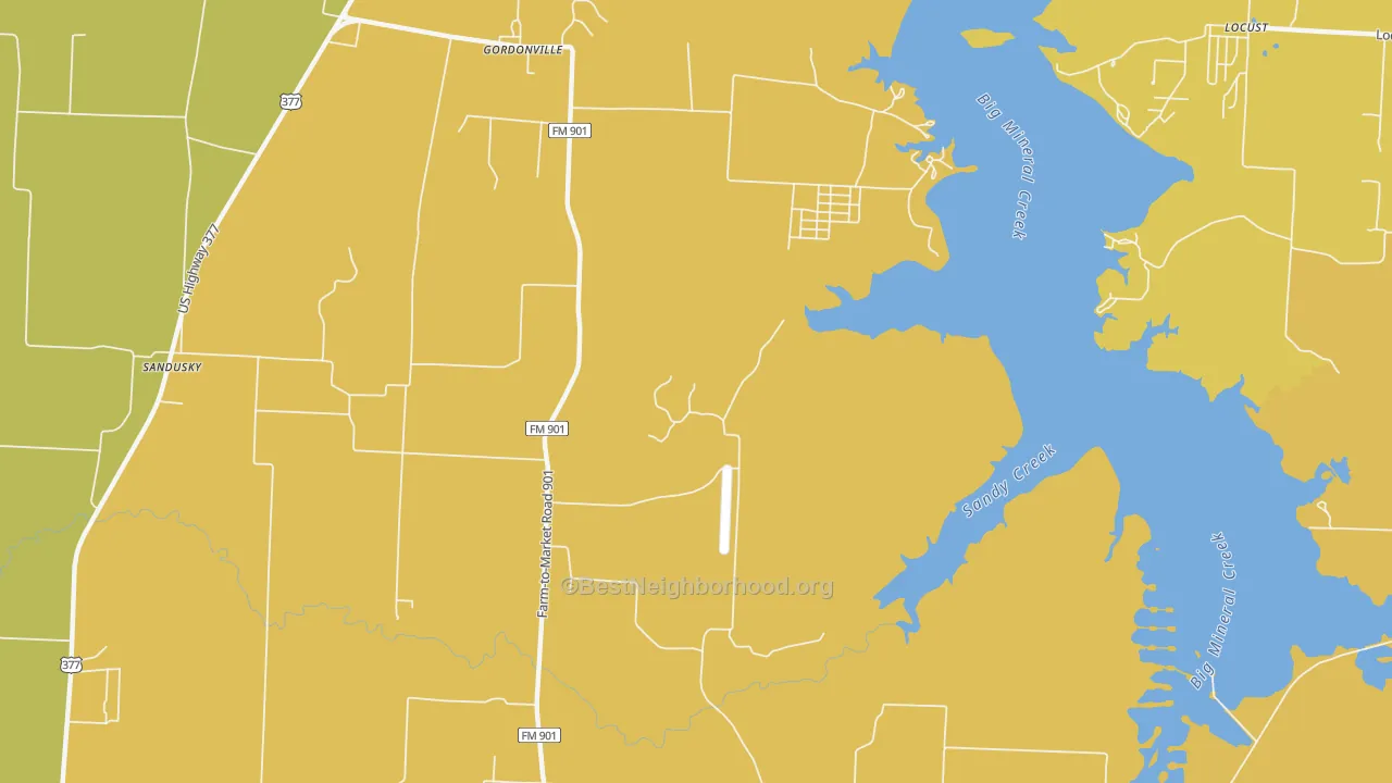 Map of the best neighborhoods in the Cedar Mills area, with better matches in green and worse matches in red