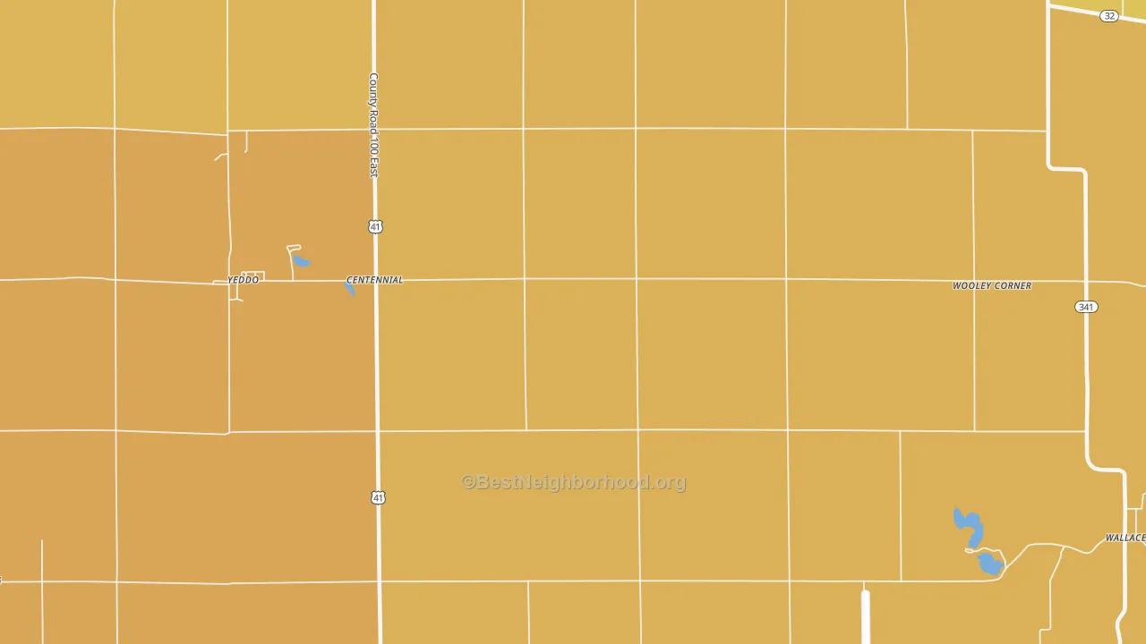 Map of the best neighborhoods in the Centennial area, with better matches in green and worse matches in red