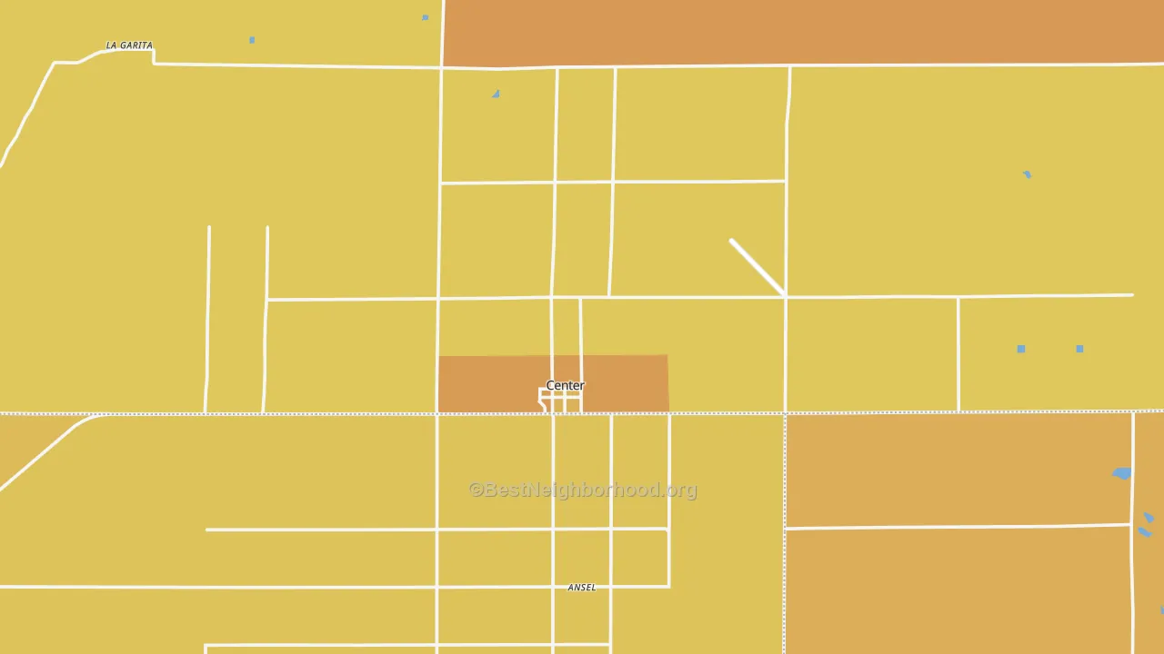 Map of the best neighborhoods in the Center area, with better matches in green and worse matches in red