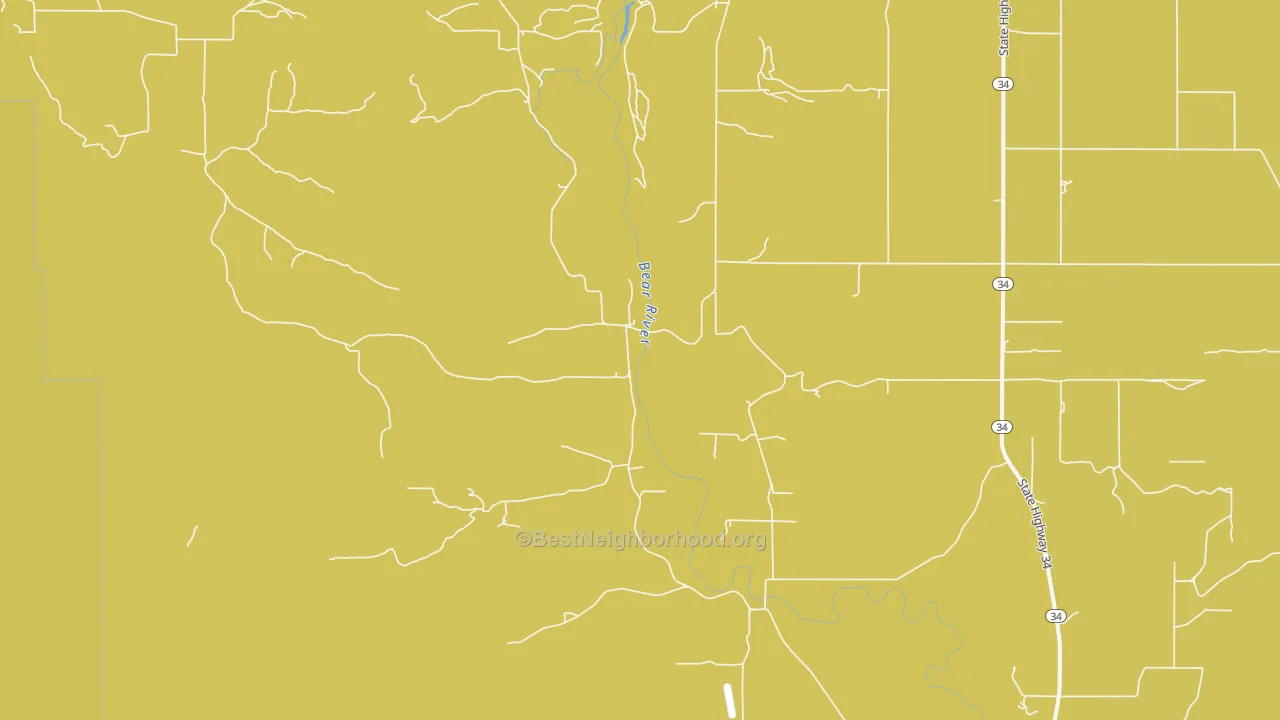 Map of the best neighborhoods in the Central area, with better matches in green and worse matches in red