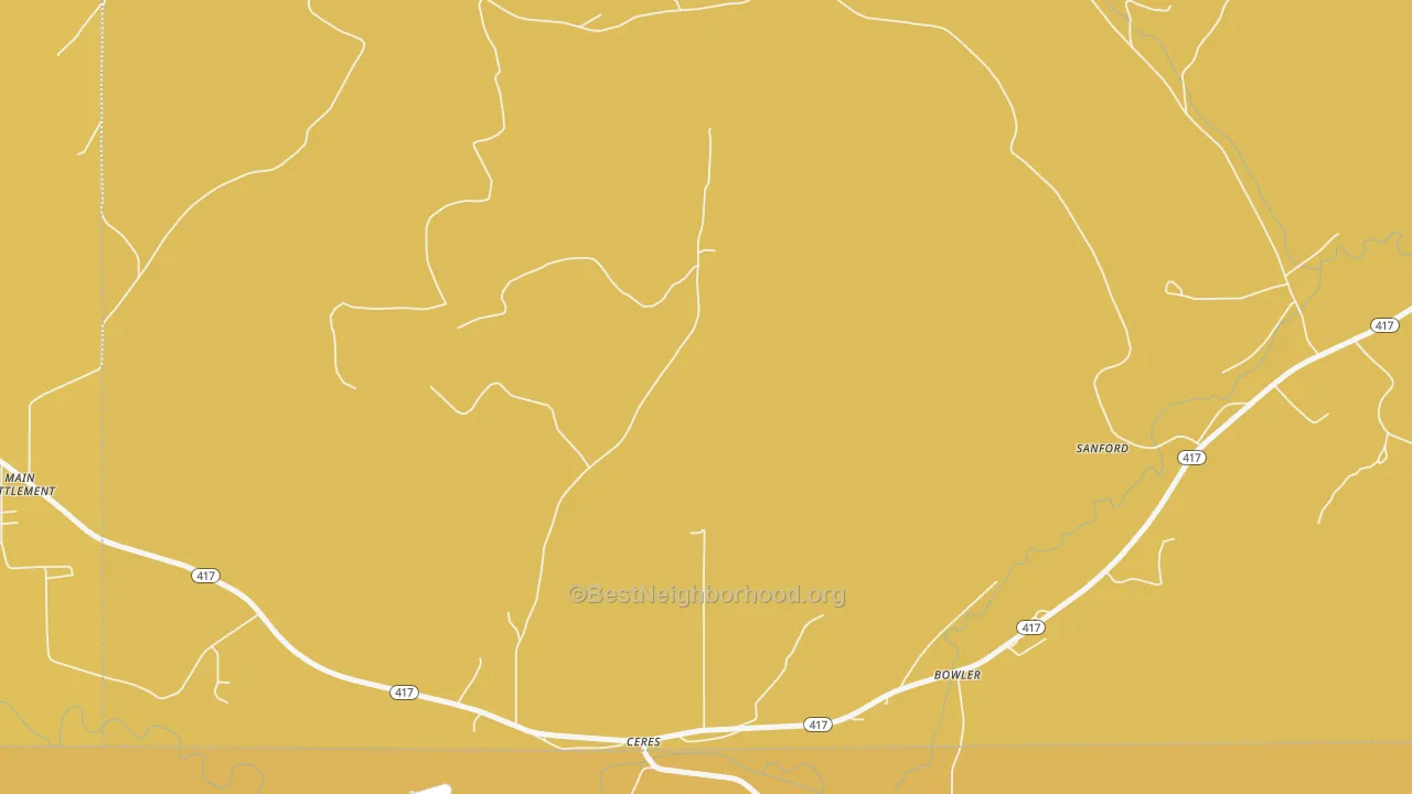 Map of the best neighborhoods in the Ceres area, with better matches in green and worse matches in red