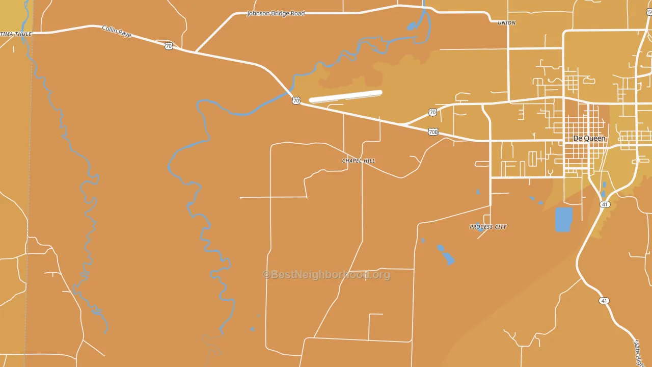 Map of the best neighborhoods in the Chapel Hill area, with better matches in green and worse matches in red
