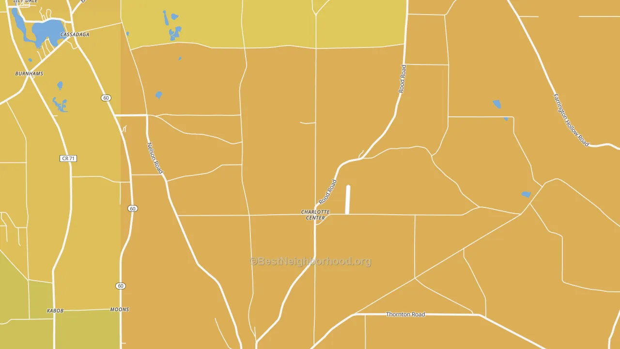 Map of the best neighborhoods in the Charlotte Center area, with better matches in green and worse matches in red